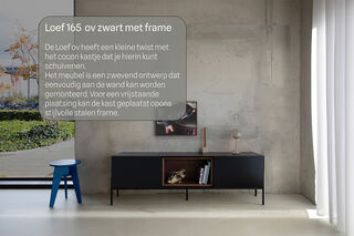 Tv-meubel, RAAT, Loef 165 OV, Zwart, met frame en 2 cocons